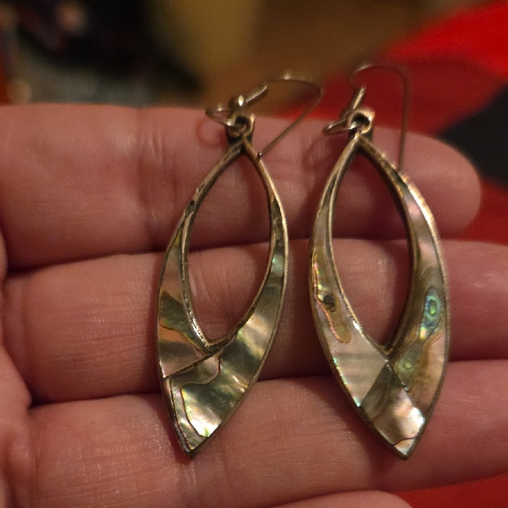 Silver Stamped Dangle Earrings